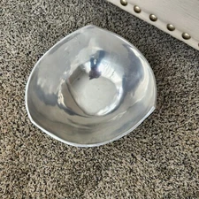 Curved Polished Metal Elegant Rim Tri Corner Serving Bowl 10"