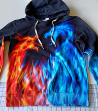 Awesome Dragon Flame Unisex Hoodie Youth Size Small
