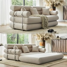 Convertible Sleeper Sofa - 35'' High Floor Couch Bed - Folding Sofa Bed Beige