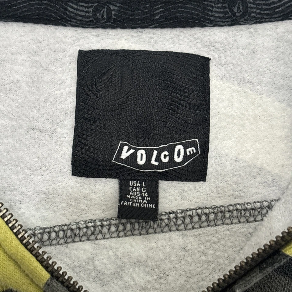 Volcom Sweatshirt Youth Large Full Zip Face Mask AOP Skater Vintage - Image 3 of 4