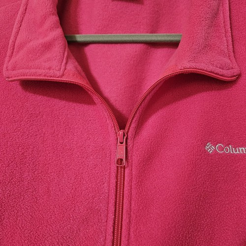 Columbia Womens Pink Sleeveless Fleece Vest With 2 Zippered Pockets Sz 3X EUC - Picture 4 of 9