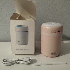 🌫️🌸 Humidificador aromatizador USB rosa/blanco – NUEVO