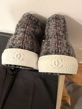 CHANEL Tweed High Top Sneakers