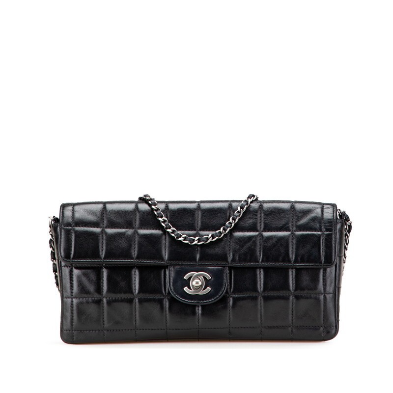 Chanel Coco Mark Lambskin Leather Chain Bag 378865 Black
