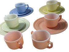 Little Hostess Hazel Atlas Pastel Dishes Party Set Child Play Depression Glass