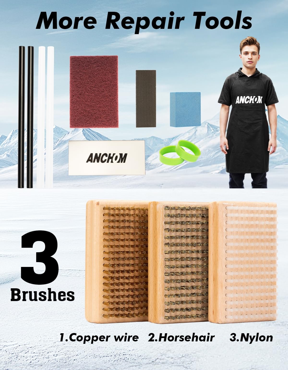 Ski Snowboard Tuning Kit, Complete Ski Snowboard Waxing Kit with Waxing Iron,...