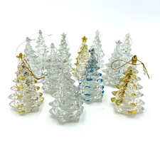 Set of 12 Clear Acrylic Christmas Tree Ornaments