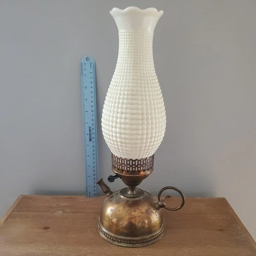 Vintage Hobnail Milk Glass Lamp
