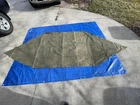 Army Shelter Half USGI Army US Pup Tent 1940s WW2 Military Canvas w/ Pole Stakes