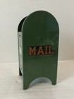 Vintage 1950s Green Pressed Metal Mailbox Coin Bank All-American 9"  Mail Box — photo 3