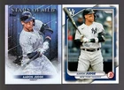 2 CARD LOT OF 2022 TOPPS STARS OF MLB BOWMAN #7 AARON JUDGE NEW YORK YANKEES