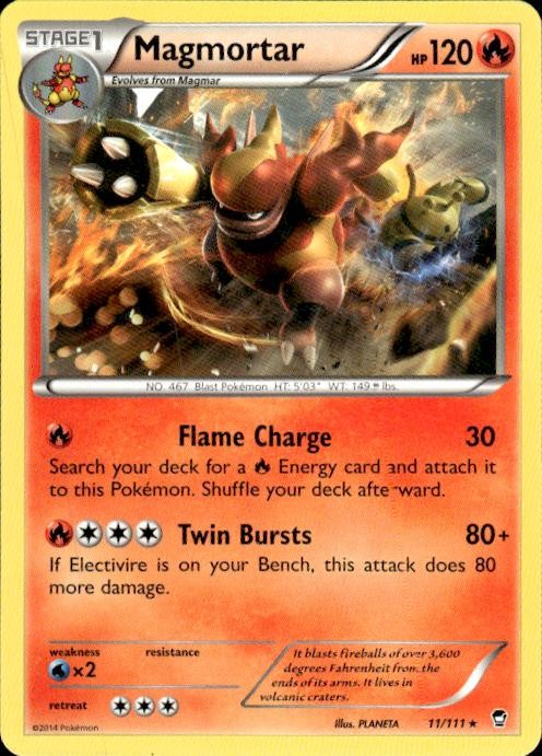 Pokemon Magmortar XY - Furious Fists 11/111 Light Play LP+ or Better