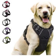 No Pull Dog Harness with 2 Leash Clips Reflective Vest, S Medium Large X-Large