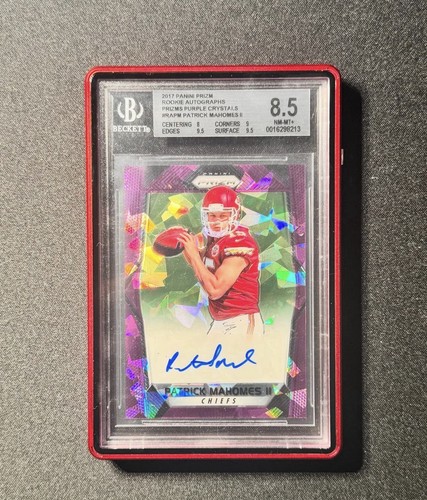 2017 Panini Prizm Patrick Mahomes Purple Crystals RC Auto #/75 BGS 8.5