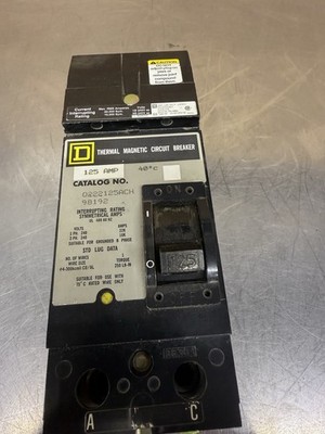 Square D Q222125ACH I-Line Circuit Breaker 2 Pole 125 Amp New Old Stock