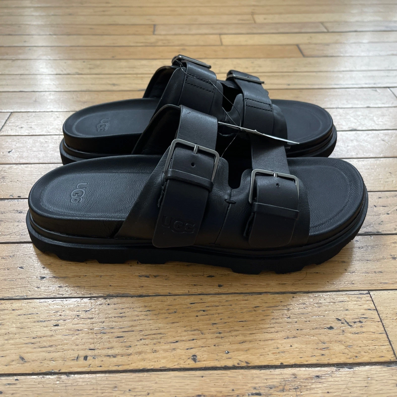 Sandali UGG Capitola Fibbia Slide Pelle Nero 1153102 Uomo Taglia 8