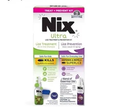 Nix Lice Treatment & Prevention Kit, All-in-One Shampoo 4oz, Spray Daily 6oz