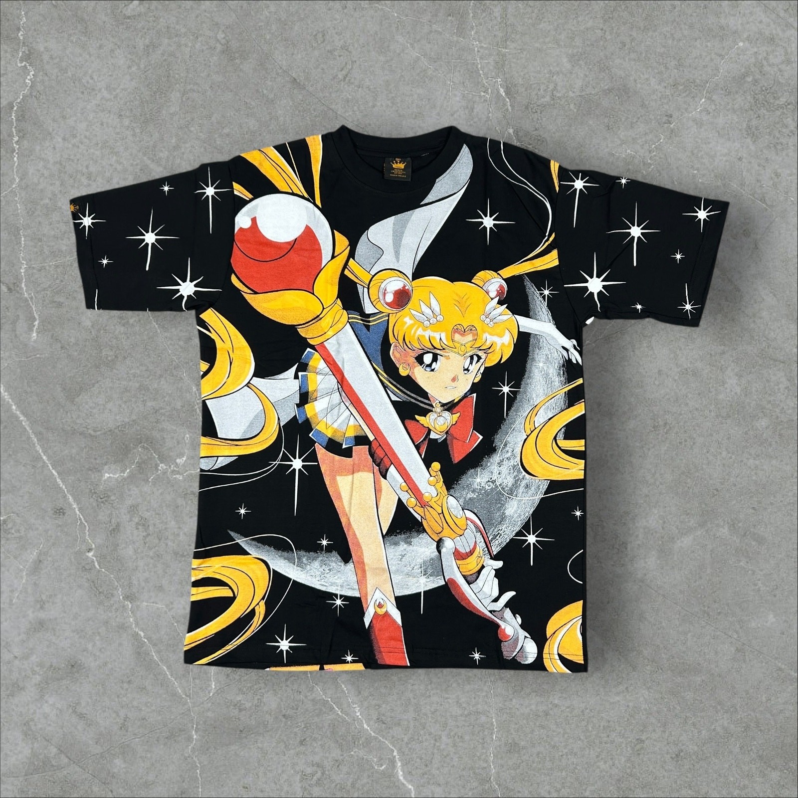Sailor Moon AOP All Over Print Anime Manga Sz XL Double Sided VTG Style T-Shirt