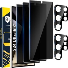 3 2 Pack Galaxy S24 Ultra Privacy Screen Protector, 9H Tempered Glass, Ultraso