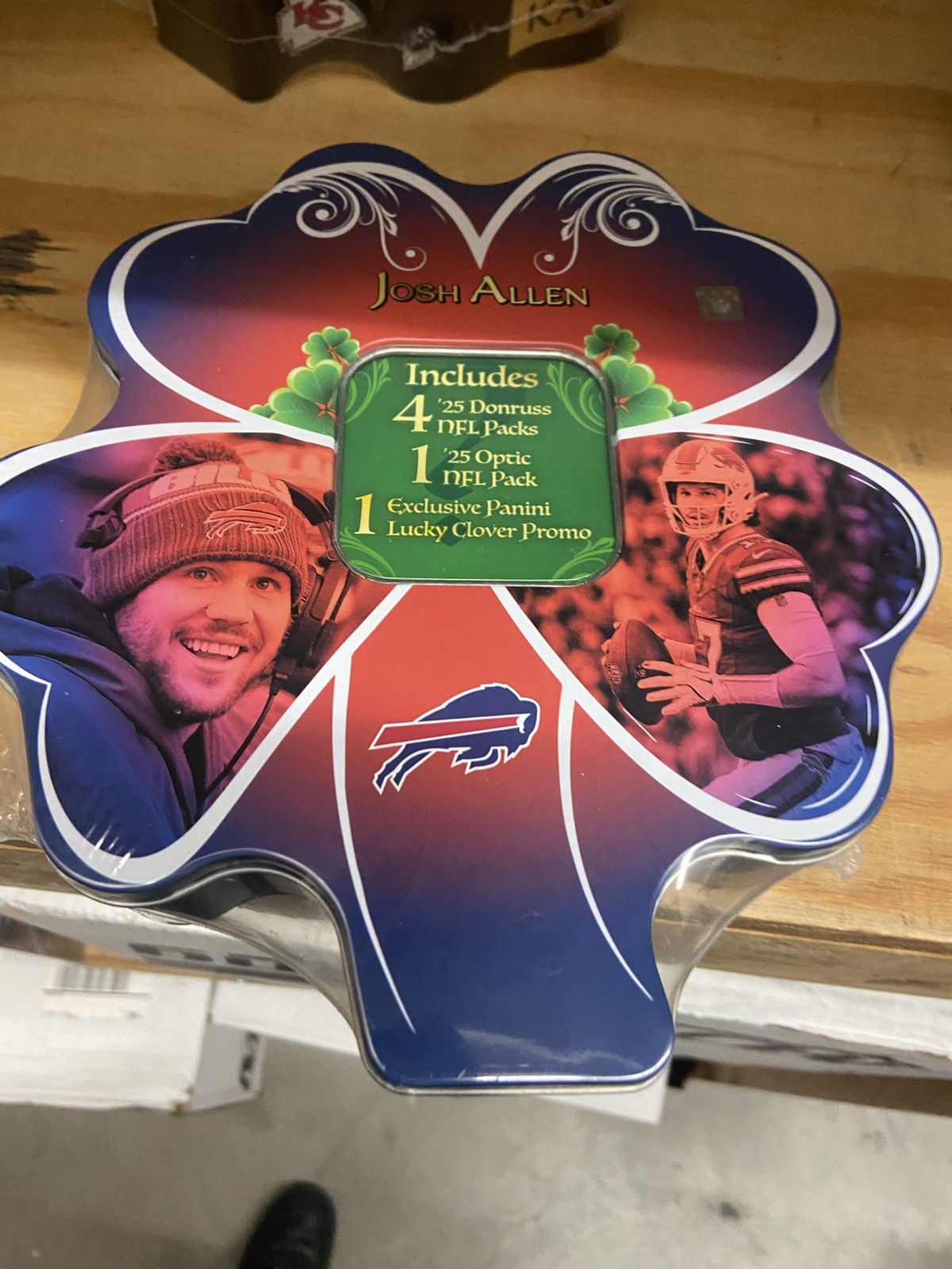2026 Lucky 4 Leaf Clover Tin Josh Allen NEW SEALED Buffalo Bills Optic ...