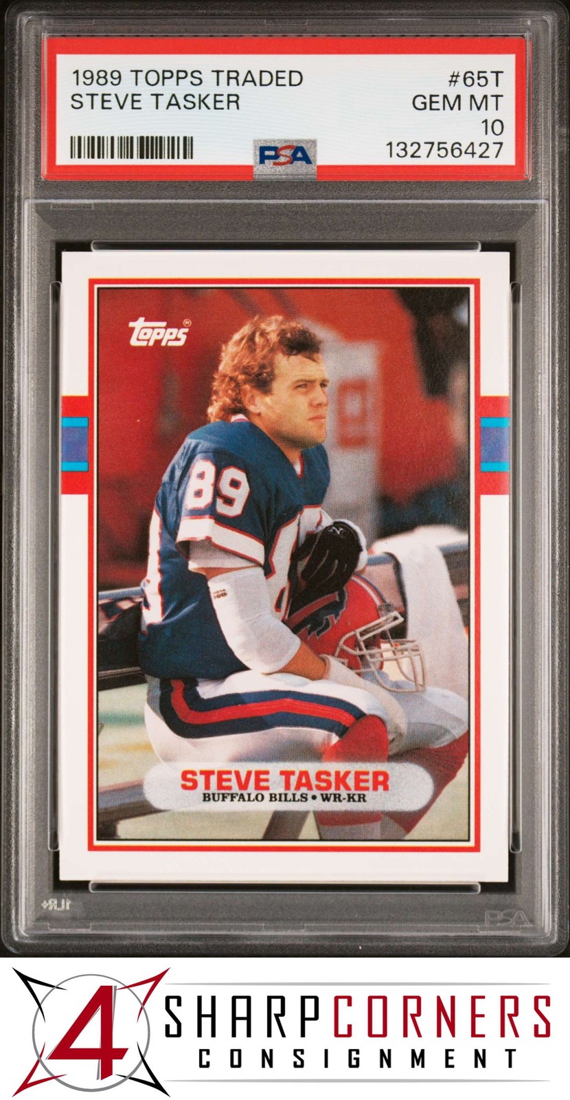 1989 TOPPS TRADED #65T STEVE TASKER RC BILLS PSA 10