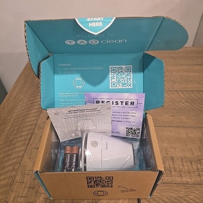 TAO Clean Germ Shield UV Toothbrush Sanitizer Super Nova White New In OPEN BOX