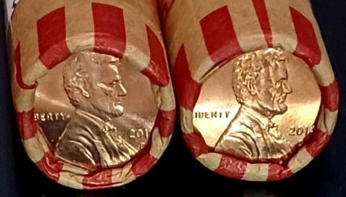 Two Uncirculated rolls 2014-D Pennies Beautiful  100 Coins (#B207 )