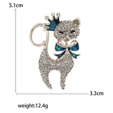 Classic Rhinestone Cat Brooch Pin Women Men Animal Lapel Badge Fashion Party Gif
