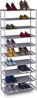 Relaxdays Schuhregal Stoff Grau 10 Ebenen Stecksystem