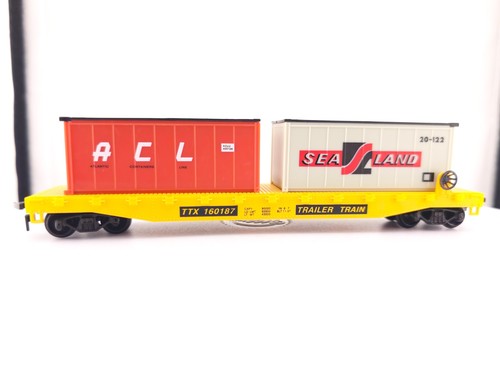 Remolque modelo Power escala HO tren vagón plano TTX 160187 contenedores Sealand y ACL | Condition: Used