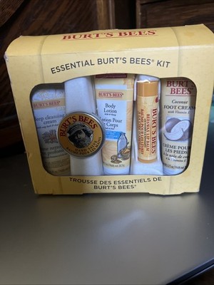 Burt's Bees Essential Kit  5 Body Care Products  Body Hands Feet & Lips Travel