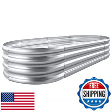 Land Guard Galvanized Raised Garden Bed Kit, 4x2x1ft Metal Planter Box