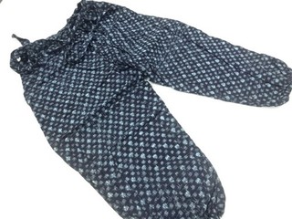 19746# JAPANESE KIMONO / ANTIQUE MOMPE PANTS / COTTON / KURUME KASURI