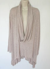 MICHAEL STARS WOMANS OS pink soft slub stretch long sleeve draped neck PULLOVER