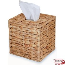Handcrafted Water Hyacinth Tissue Box Cover Woven Tissue Holder Organizer New
