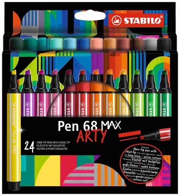 STABILO Pen 68 MAX - ARTY - 24er Pack - mit 24 verschiedenen Farben 