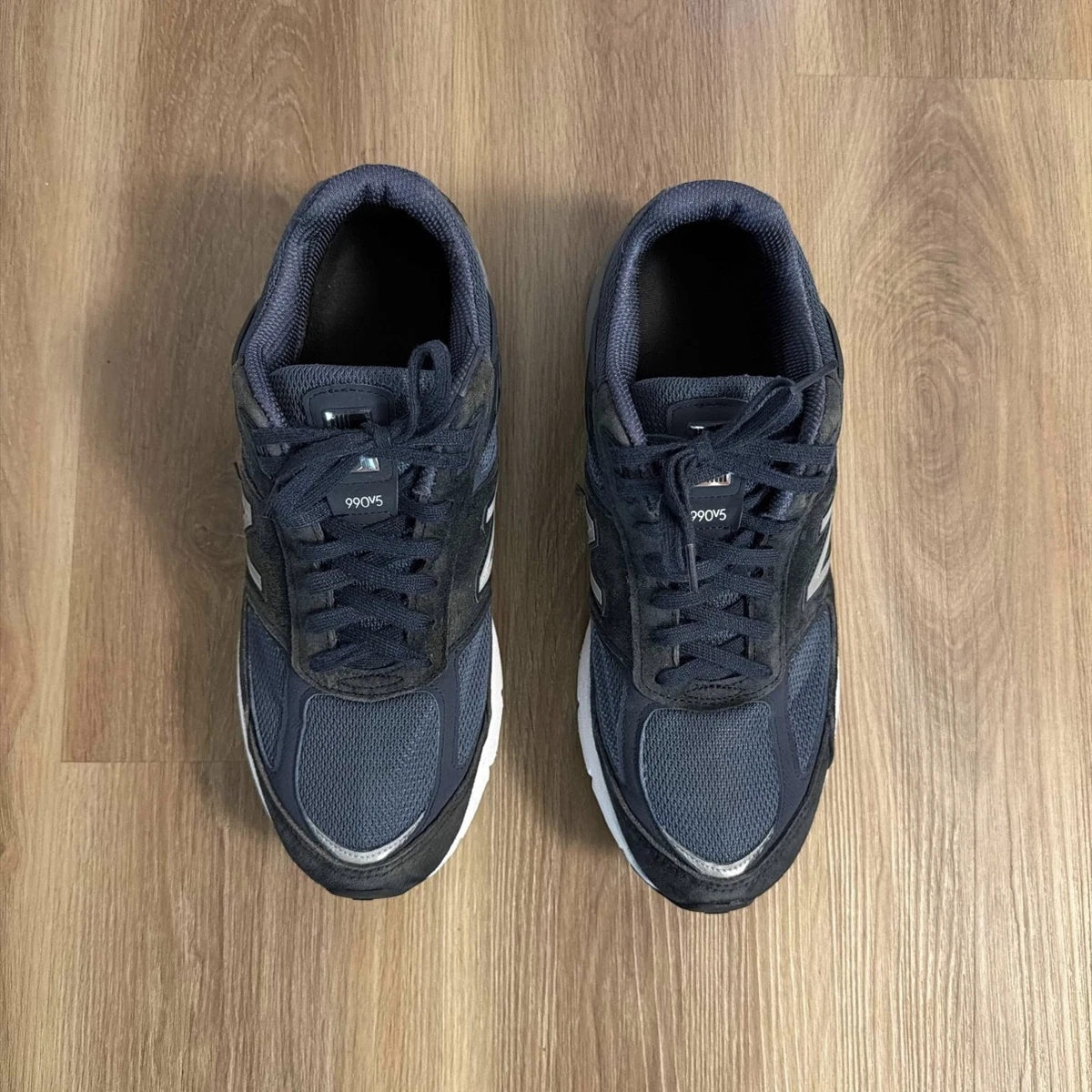 New Balance 990v5 Made In USA 2E Wide Navy Silver for Sale