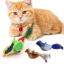 1PC Bird Cat Toy Simulated Chirping Bird Interactive Cat Toy Play Exercise  