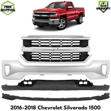 Front Bumper Chrome Grille Assembly Kit For 2016-2018 Chevrolet Silverado 1500 Front Bumper Chrome Grille Assembly Kit For 2016-2018 Chevrolet Silverado 1500