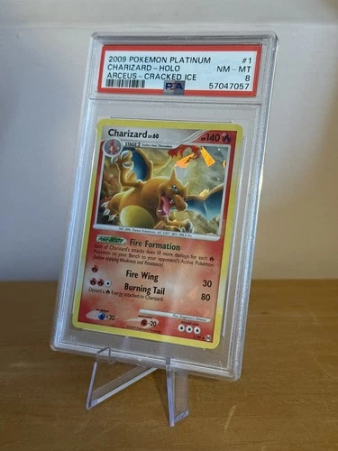 POKEMON CHARIZARD 1/99  CRACKED ICE PLATINUM ARCEUS PSA 8