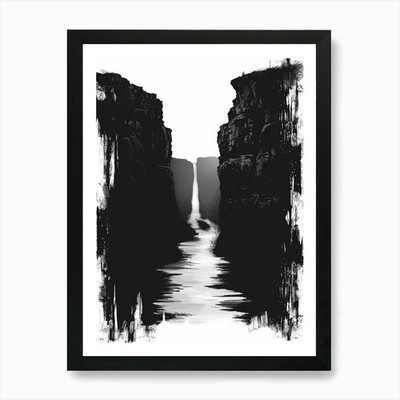 Wasserfall 5 Kunstdruck gerahmt Wandbild Poster Leinwanddruck Bild