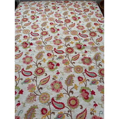 #ad Floral Paisley Quilted Bedspread Twin Reversible Bed Coverlet $23.62