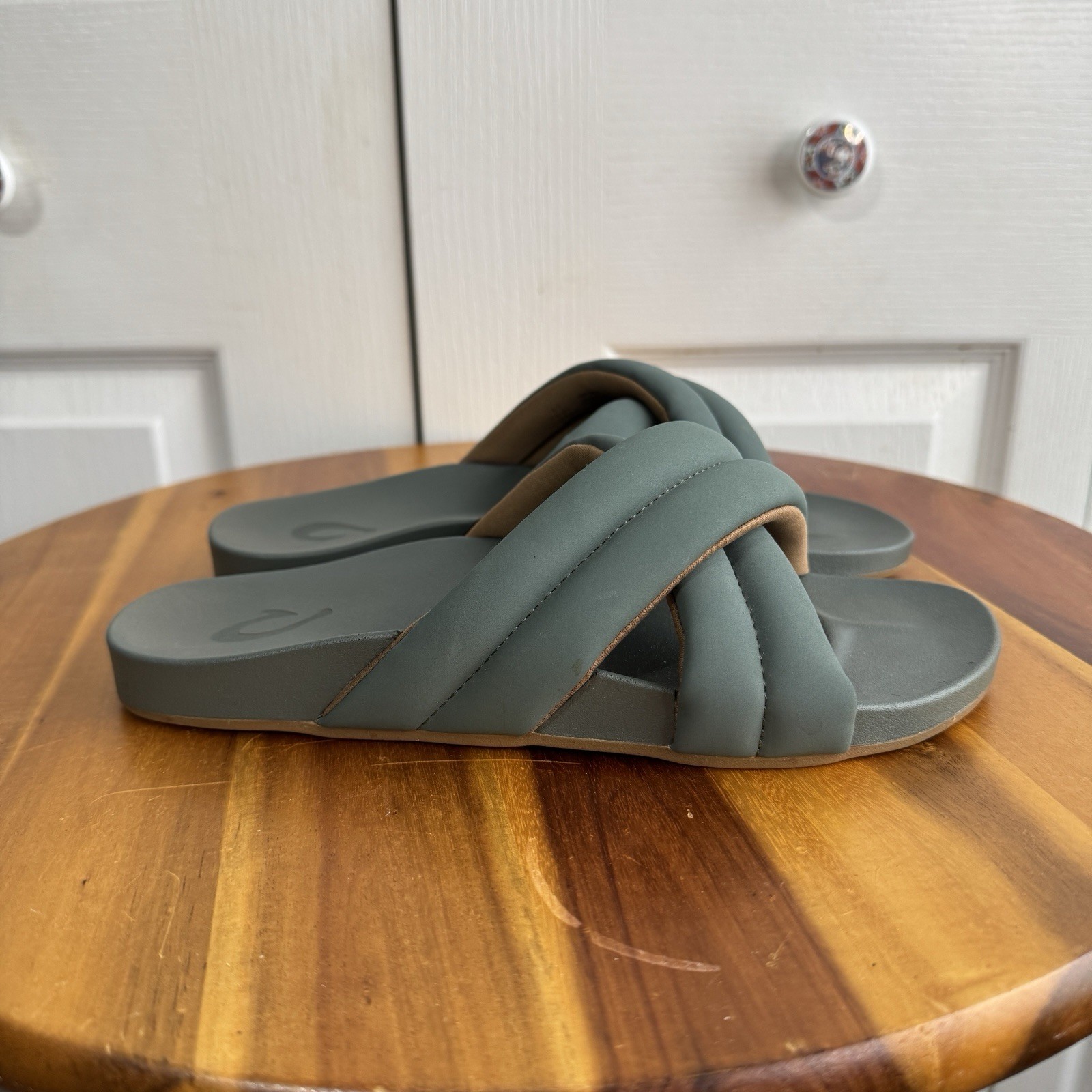 APL Sandali donna Olukai Star verde pino Hila Puffy slip on taglia 6 EU 36