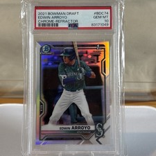 2021 Bowman Draft Edwin Arroyo 1st Chrome Refractor PSA 10 Reds