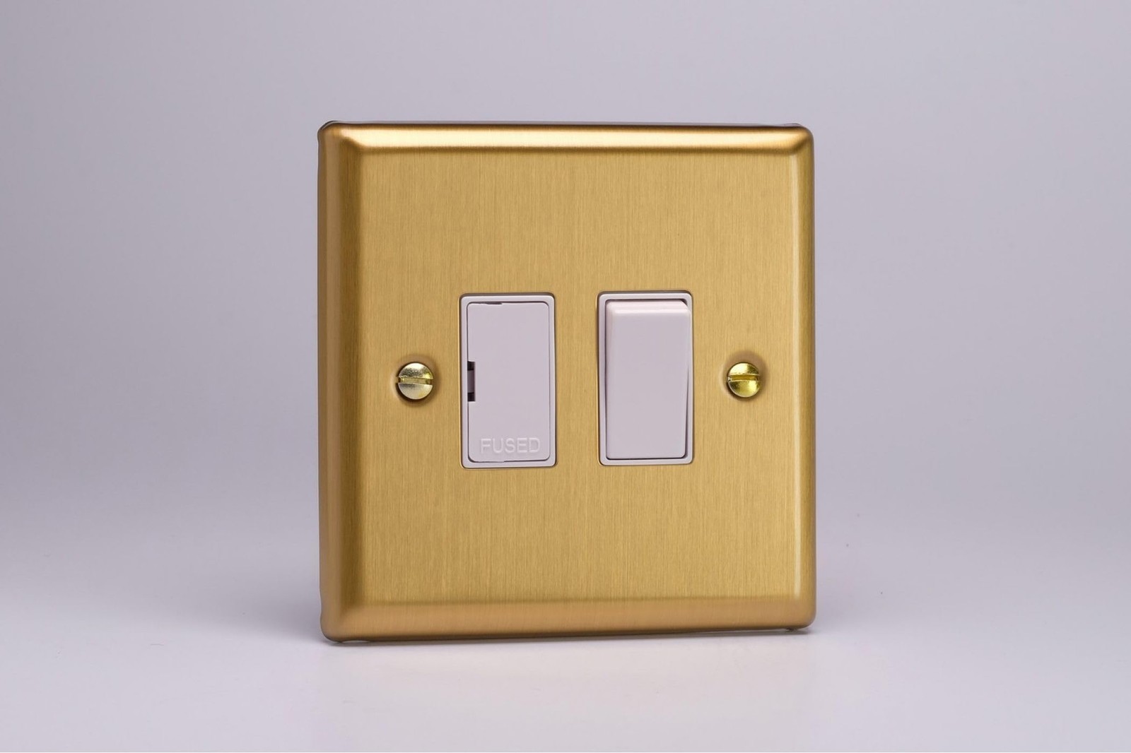 Varilight 13A Switched Fused Spur - Brushed Brass Finish