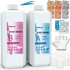 Sig Wong Epoxy Resin Kit 40Oz Clear For Art Craft Diy Jewelry Molding
