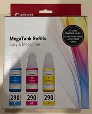 SEALED Canon Genuine MegaTank Refills GI-290 Cyan Magenta Yellow Ink 1596C005AB