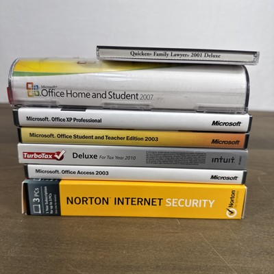 Vtg Software Lot Of 7 Microsoft Office 07 Office XP Pro Office 03 Access 03 More