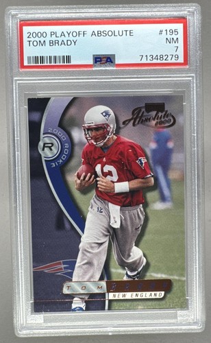 71348279 Tom Brady 2000 Playoff Absolute #195 Rookie RC /3000 PSA 7