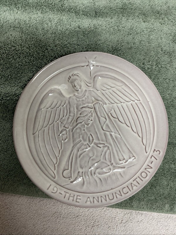Frankoma Pottery The Annunciation Christmas Plate 1973 Vintage Jesus